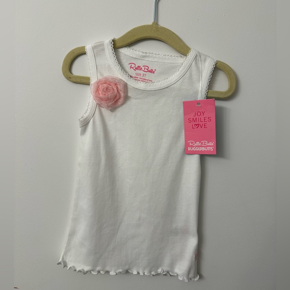 NWT Ruffle Butts Tank with Pink Flower - 2T (two available)
